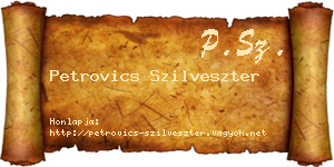 Petrovics Szilveszter névjegykártya